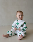 Star Romper - Grey Marl/Emerald