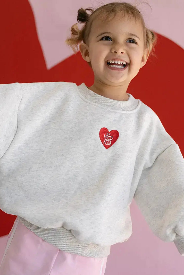 Homebody Heart Jumper - Grey Marl MYLA JANE