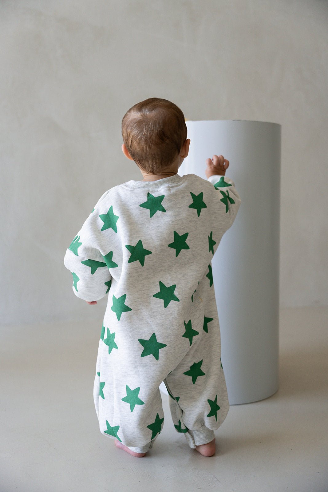 Star Romper - Grey Marl/Emerald - MYLA JANE