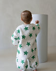 Star Romper - Grey Marl/Emerald