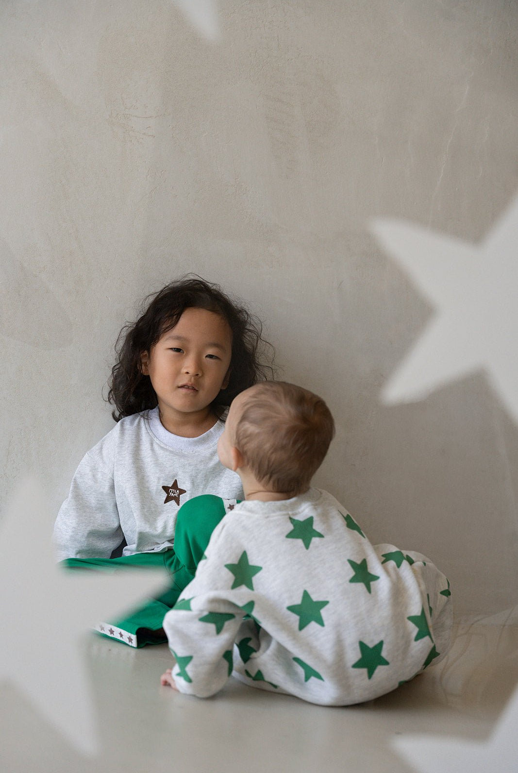 Star Romper - Grey Marl/Emerald - MYLA JANE