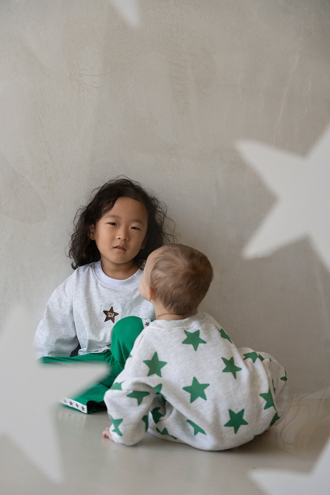 Star Romper - Grey Marl/Emerald - MYLA JANE