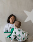 Star Romper - Grey Marl/Emerald