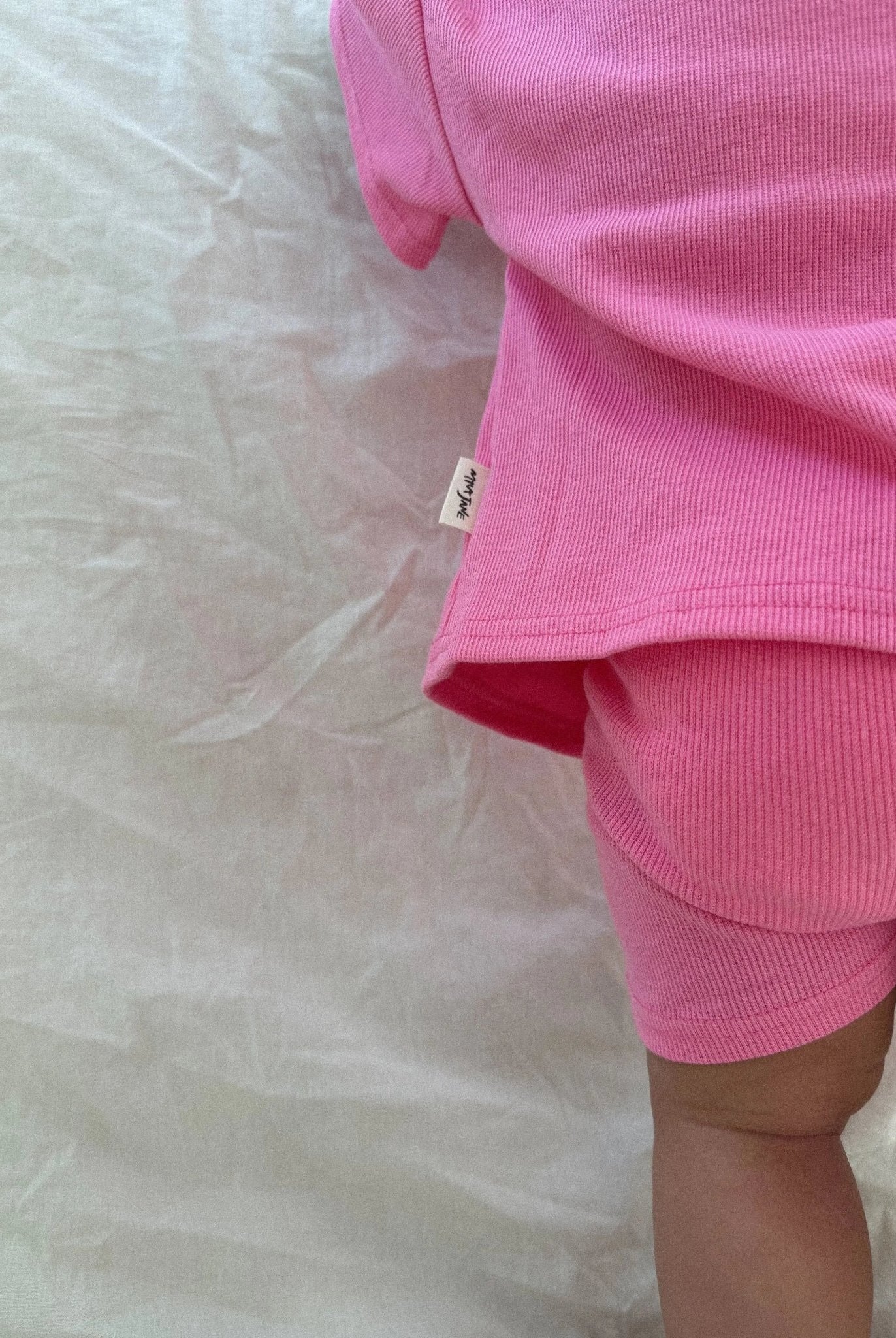 Everyday Ribbed Tee & Bike Shorts - Sherbet - MYLA JANE