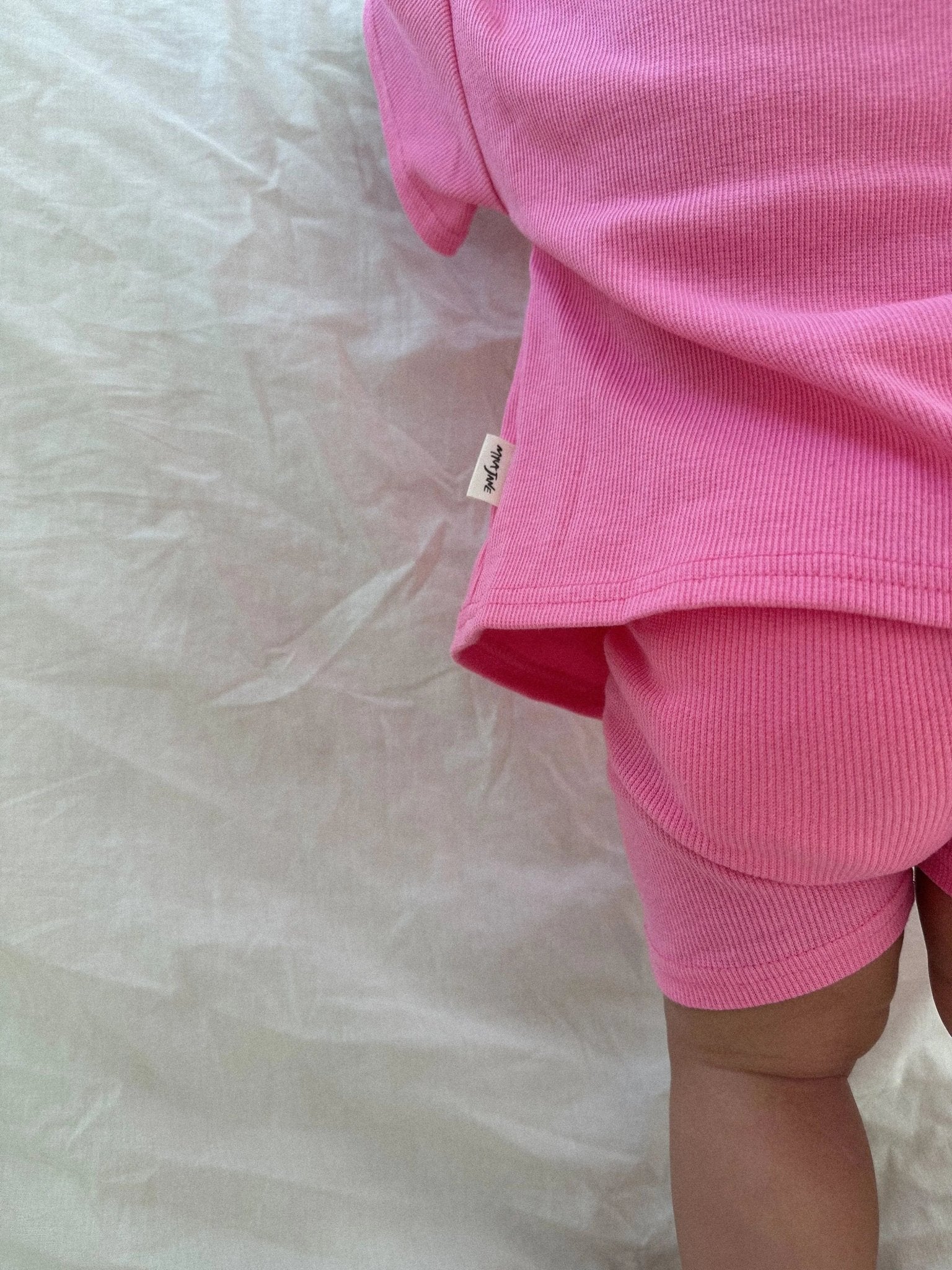 Everyday Ribbed Tee & Bike Shorts - Sherbet - MYLA JANE