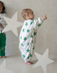 Star Romper - Grey Marl/Emerald