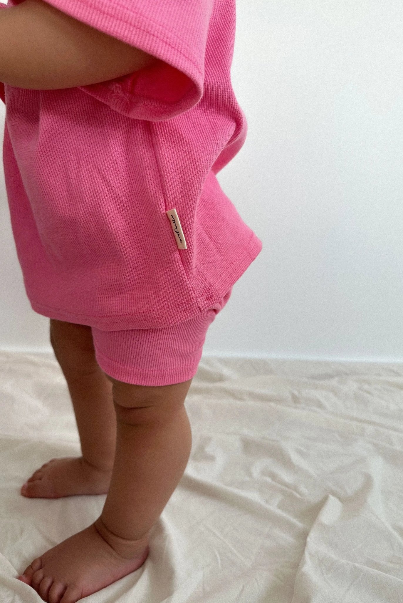 Everyday Ribbed Tee & Bike Shorts - Sherbet - MYLA JANE