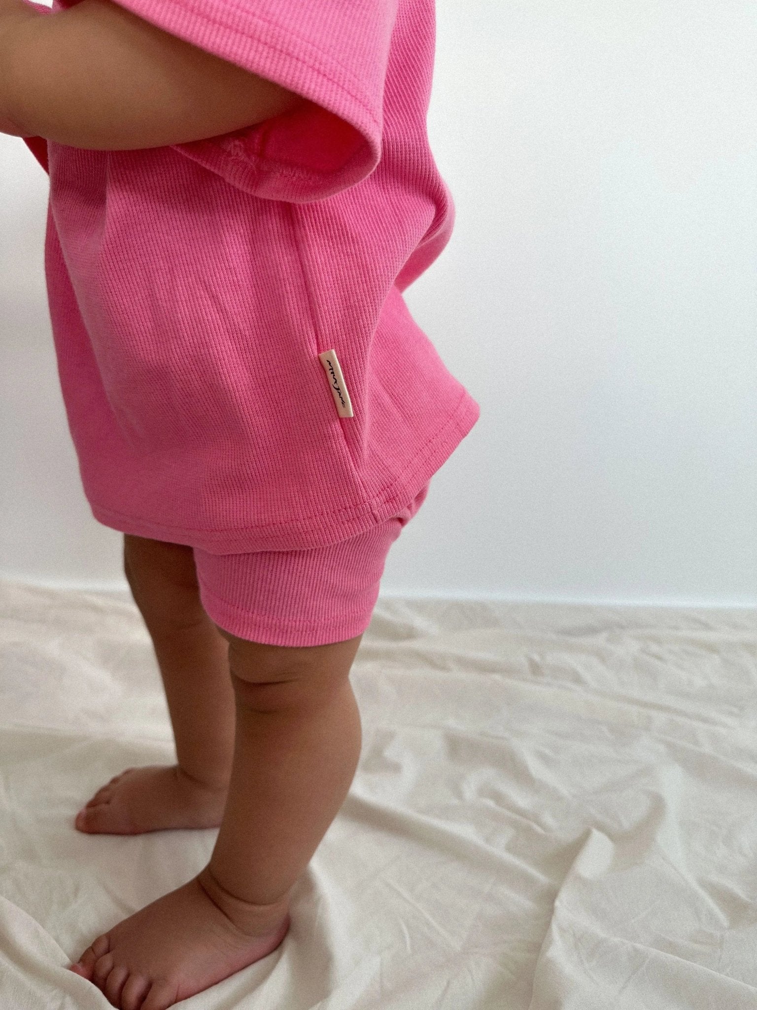 Everyday Ribbed Tee & Bike Shorts - Sherbet - MYLA JANE