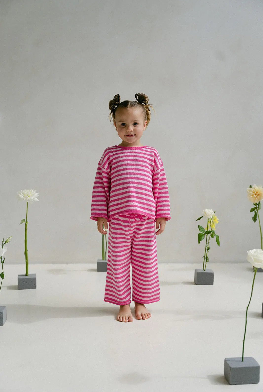 Stripe Knit Jumper - Raspberry - MYLA JANE