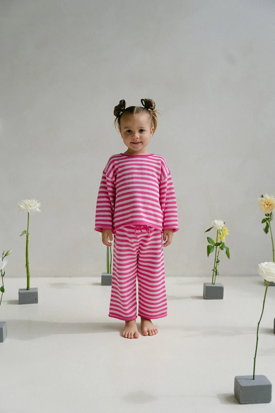 Stripe Knit Jumper - Raspberry - MYLA JANE