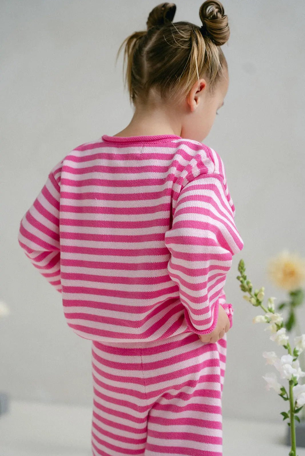 Stripe Knit Jumper - Raspberry - MYLA JANE