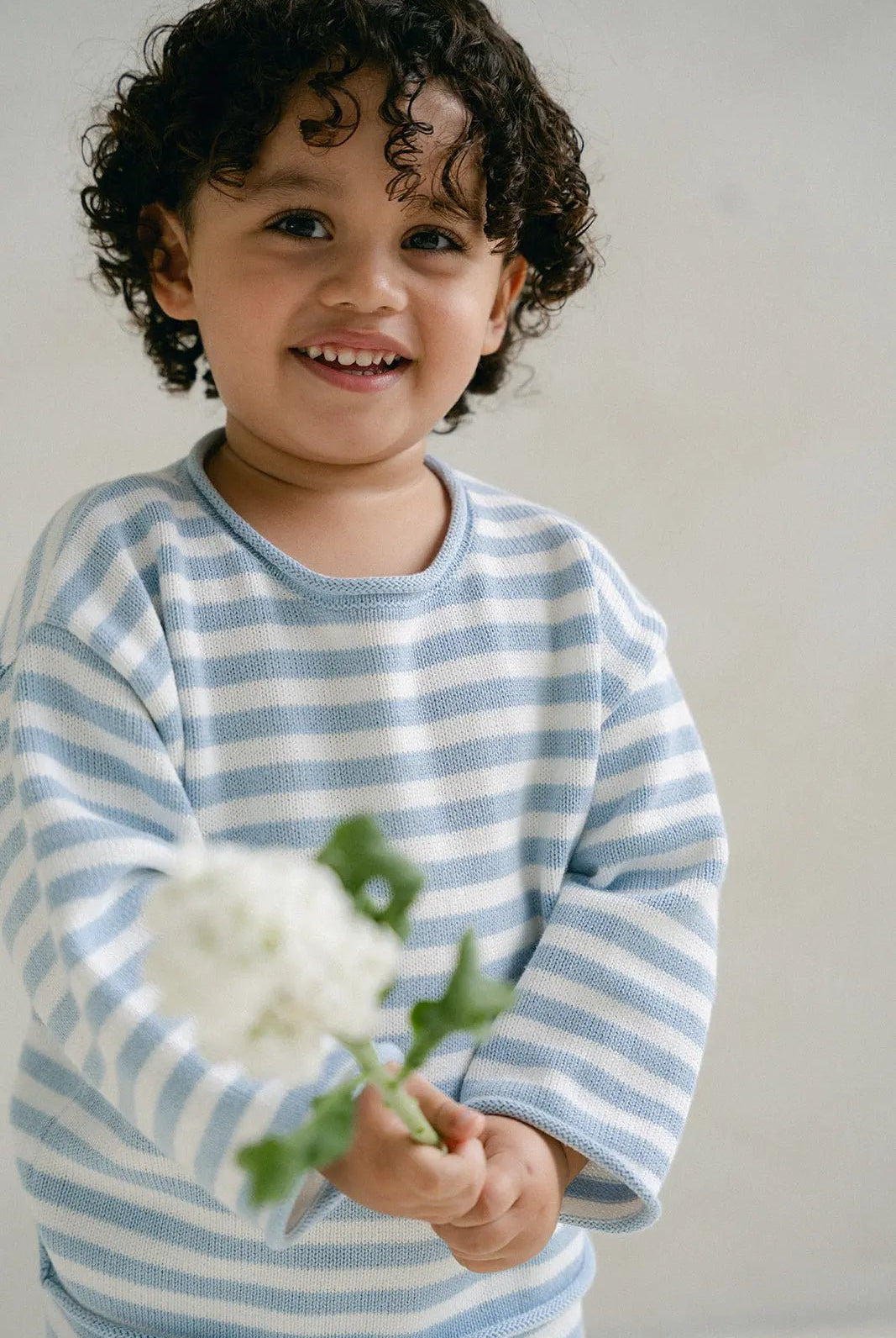 Stripe Knit Jumper - Slate Blue - MYLA JANE