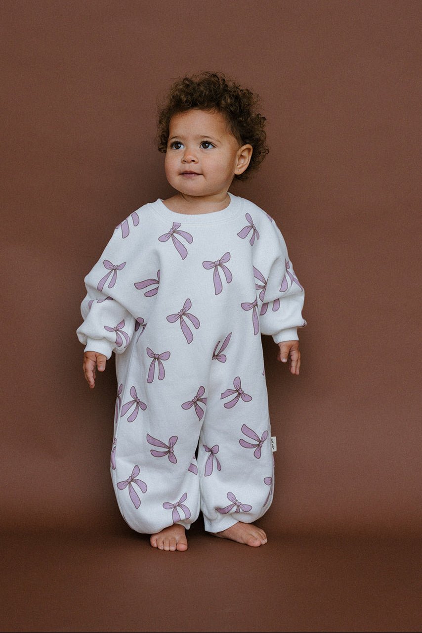 Lilac Bow Romper - MYLA JANE