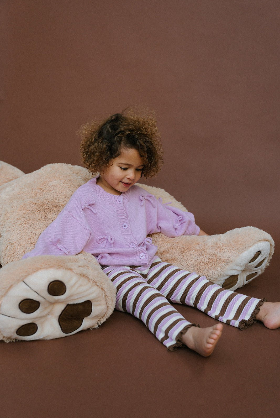 Lilac/Chocolate Rib Knit Flares - MYLA JANE