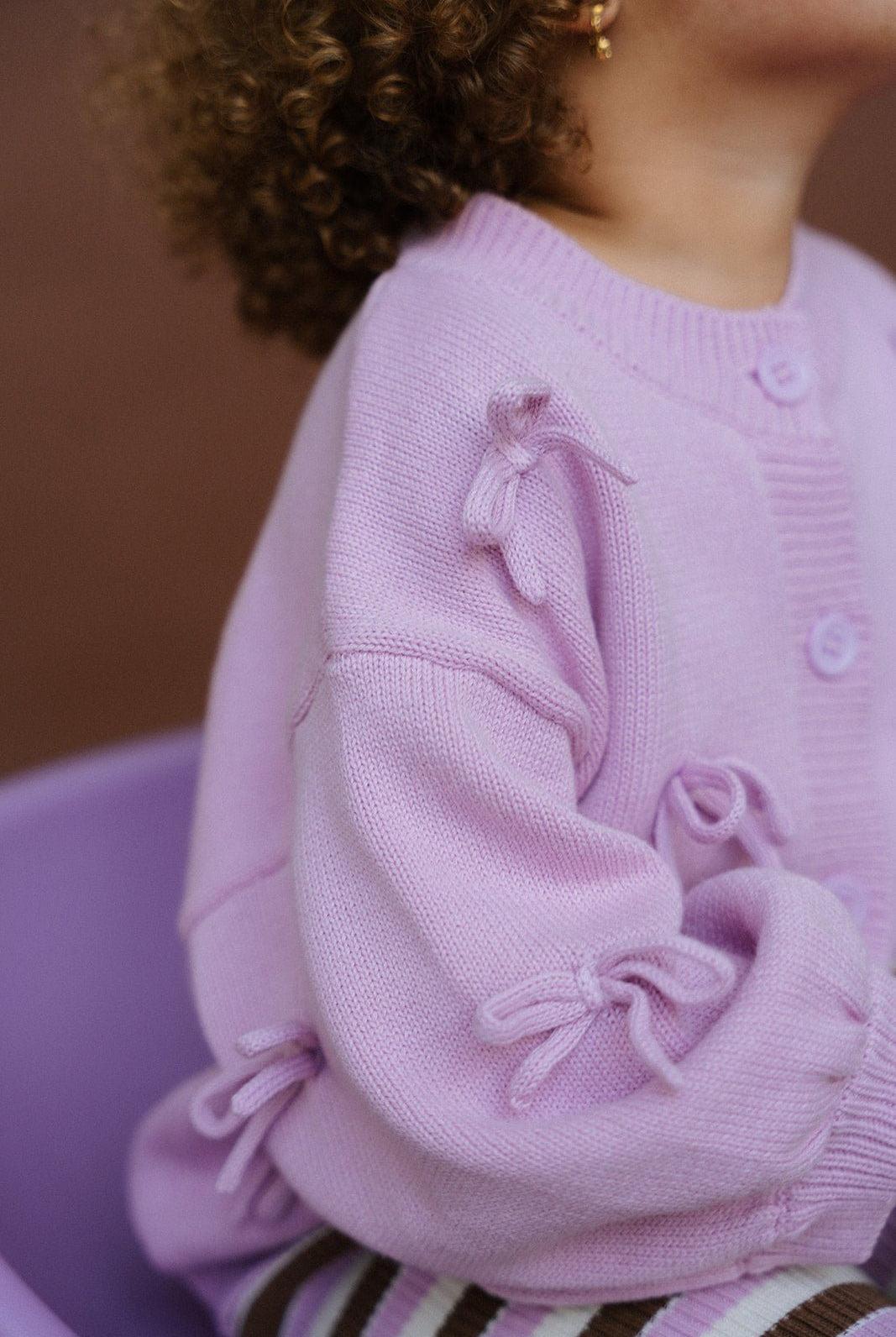 Lilac Bow Cardigan - MYLA JANE
