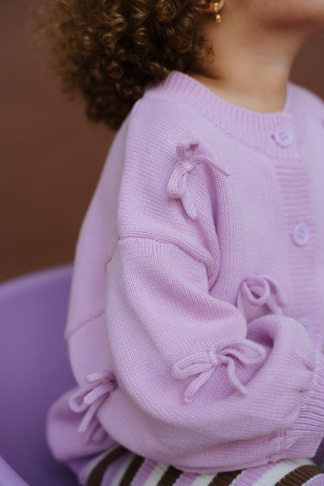 Lilac Bow Cardigan - MYLA JANE