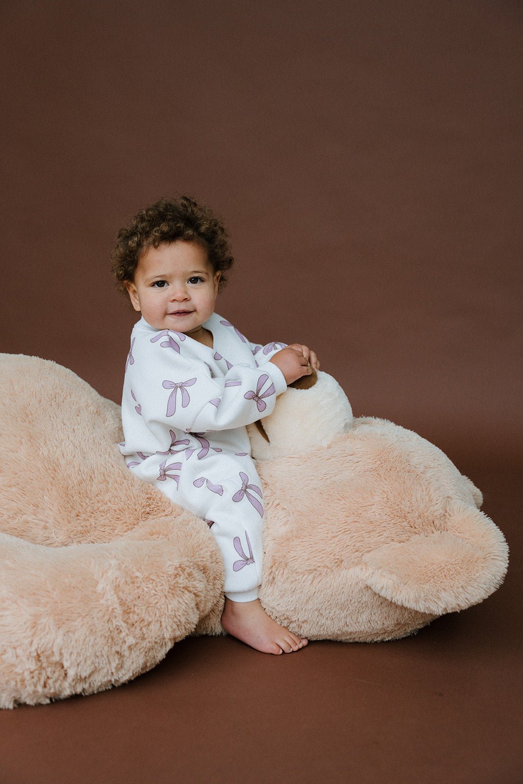 Lilac Bow Romper - MYLA JANE