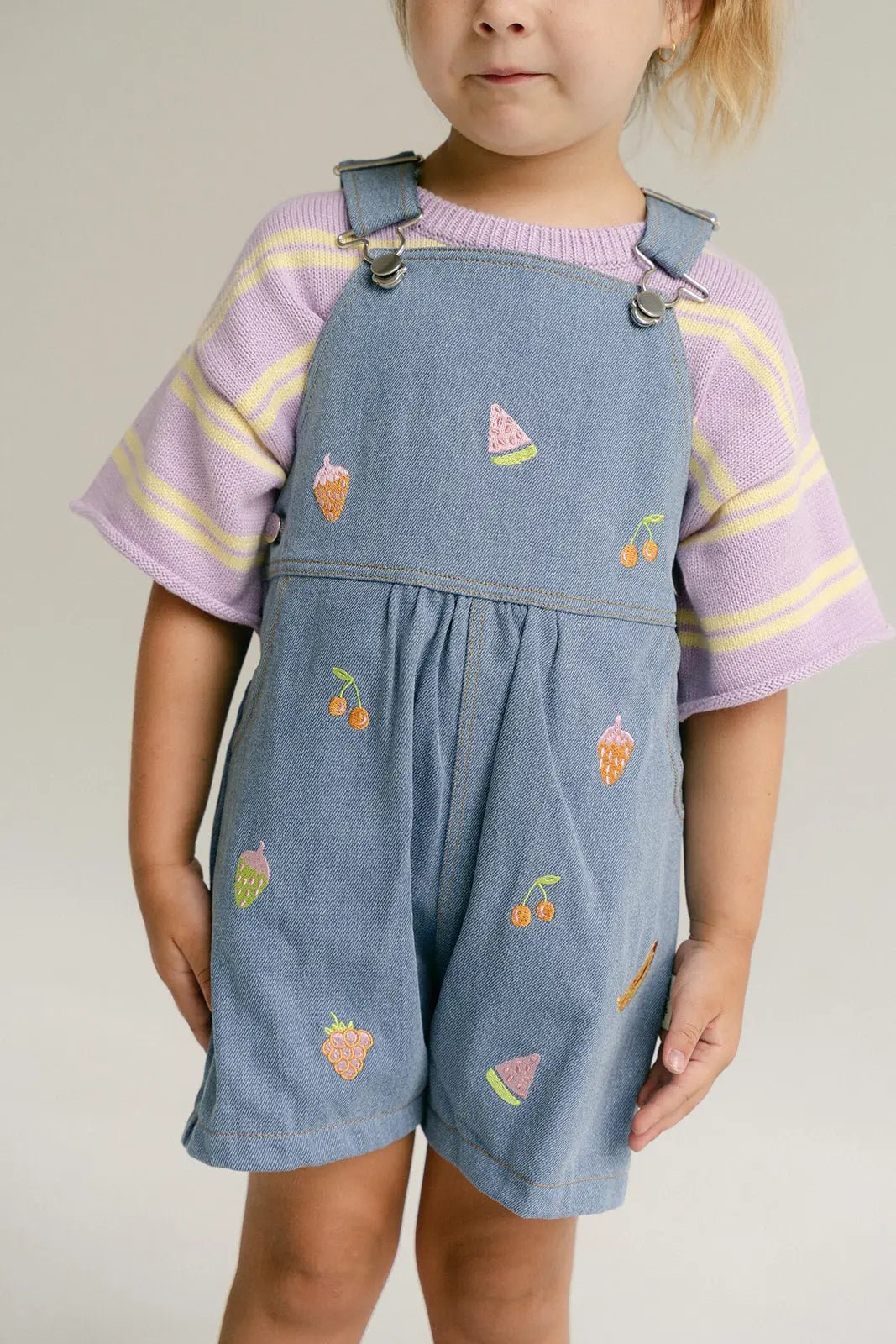 Juicy Froot - Denim Shortalls - MYLA JANE
