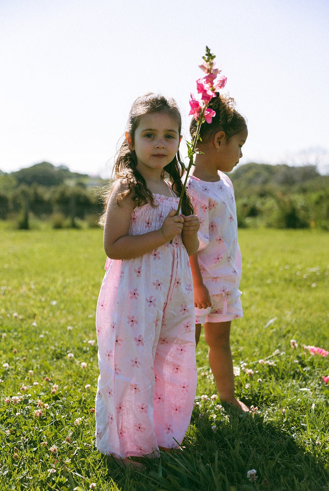 Garden Party Linen Jumpsuit - Pink - MYLA JANE