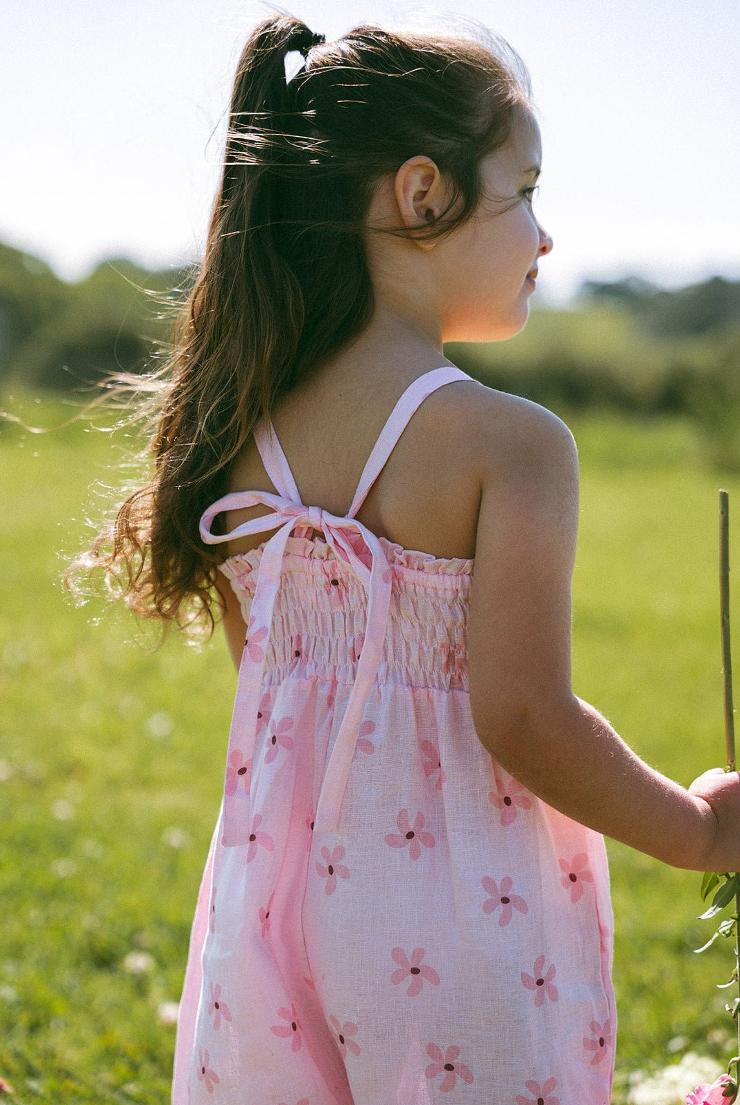 Garden Party Linen Jumpsuit - Pink - MYLA JANE