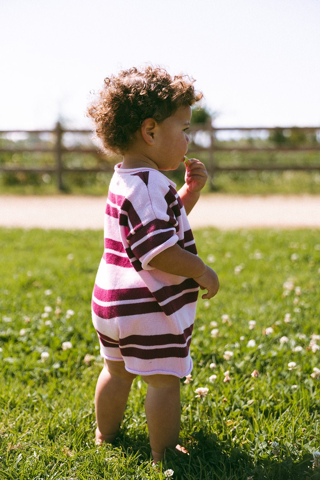 Strawberry/Mulberry Knit Romper - MYLA JANE