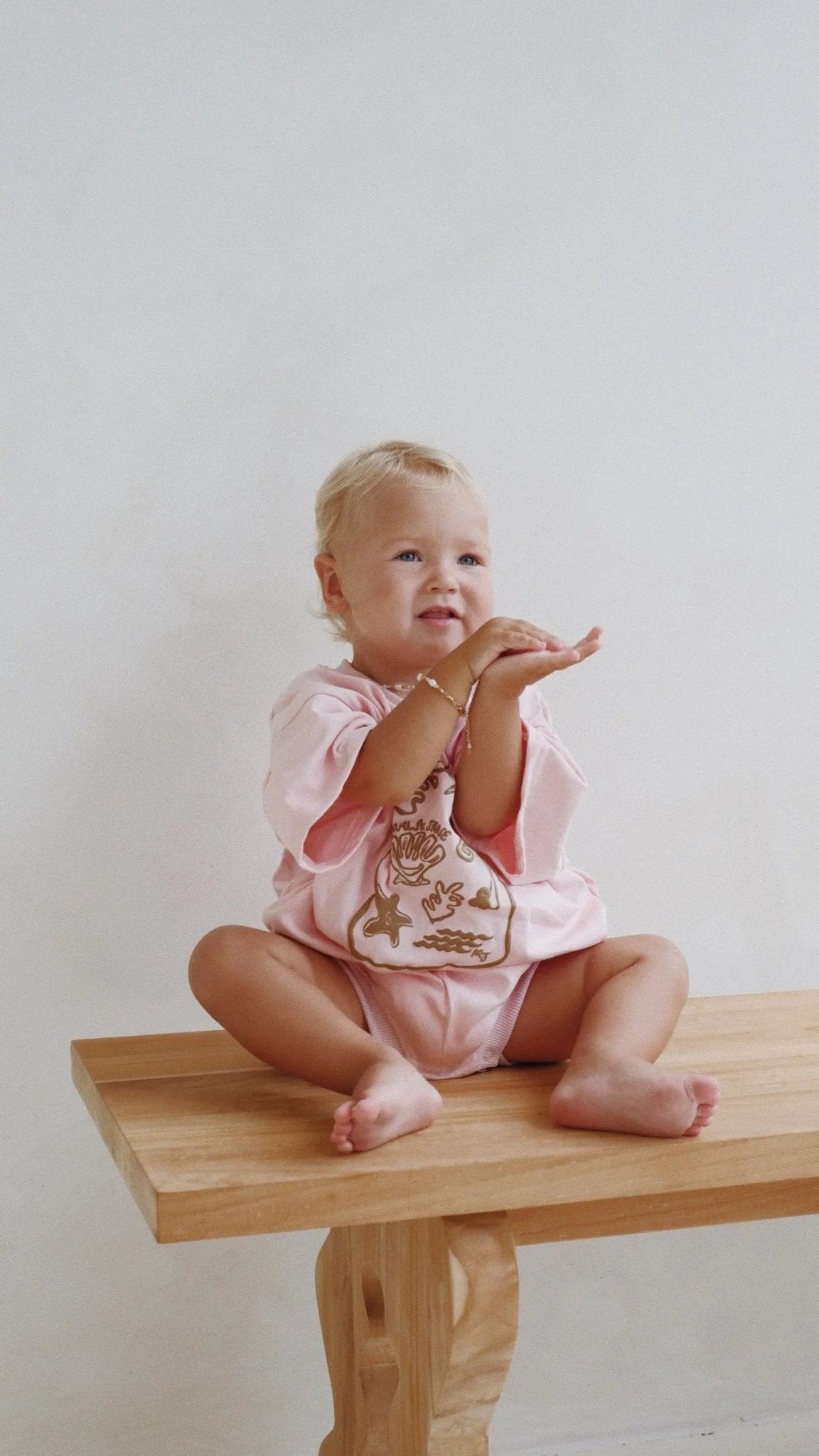 Seashell T-Shirt Romper - Pink/Chocolate - MYLA JANE