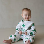 Star Romper - Grey Marl/Emerald - MYLA JANE
