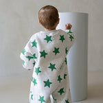Star Romper - Grey Marl/Emerald - MYLA JANE