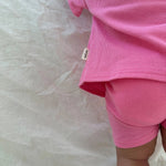 Everyday Ribbed Tee & Bike Shorts - Sherbet - MYLA JANE
