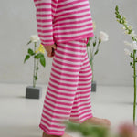 Stripe Knit Pants - Raspberry - MYLA JANE