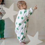 Star Romper - Grey Marl/Emerald - MYLA JANE