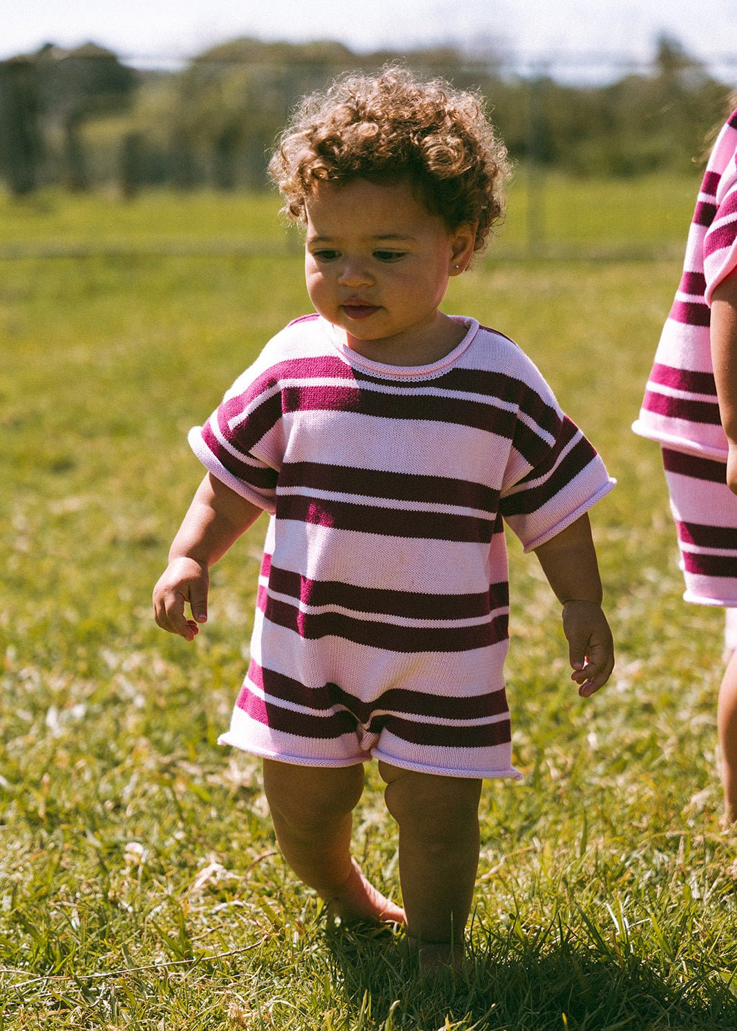 Strawberry/Mulberry Knit Romper - MYLA JANE