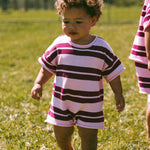 Strawberry/Mulberry Knit Romper - MYLA JANE