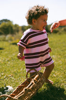 Strawberry/Mulberry Knit Romper - MYLA JANE