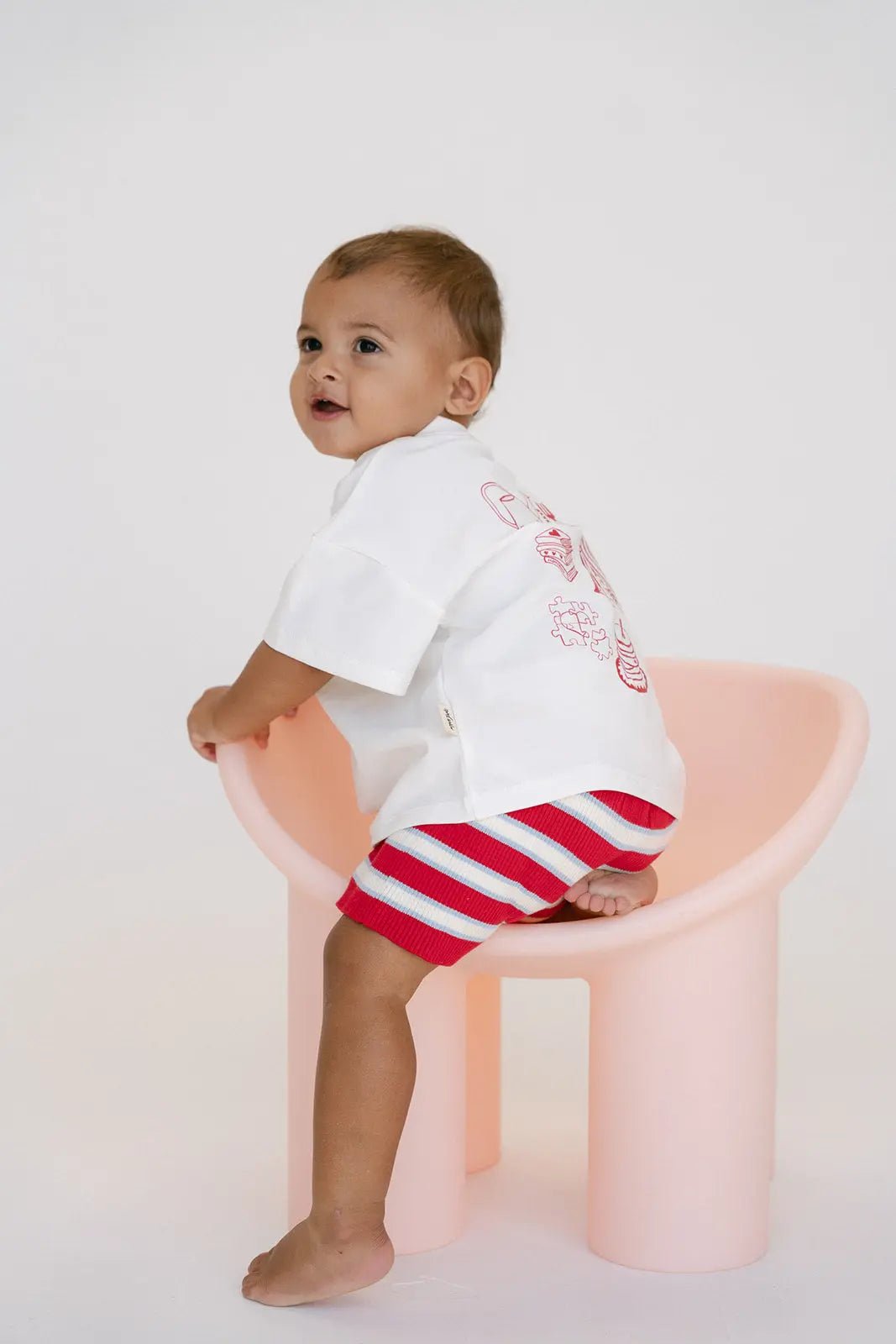 Rib Knit Shorts - Red - MYLA JANE