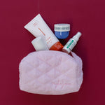 Pink Terry/Cherry Gingham Cosmetic Bag - MYLA JANE
