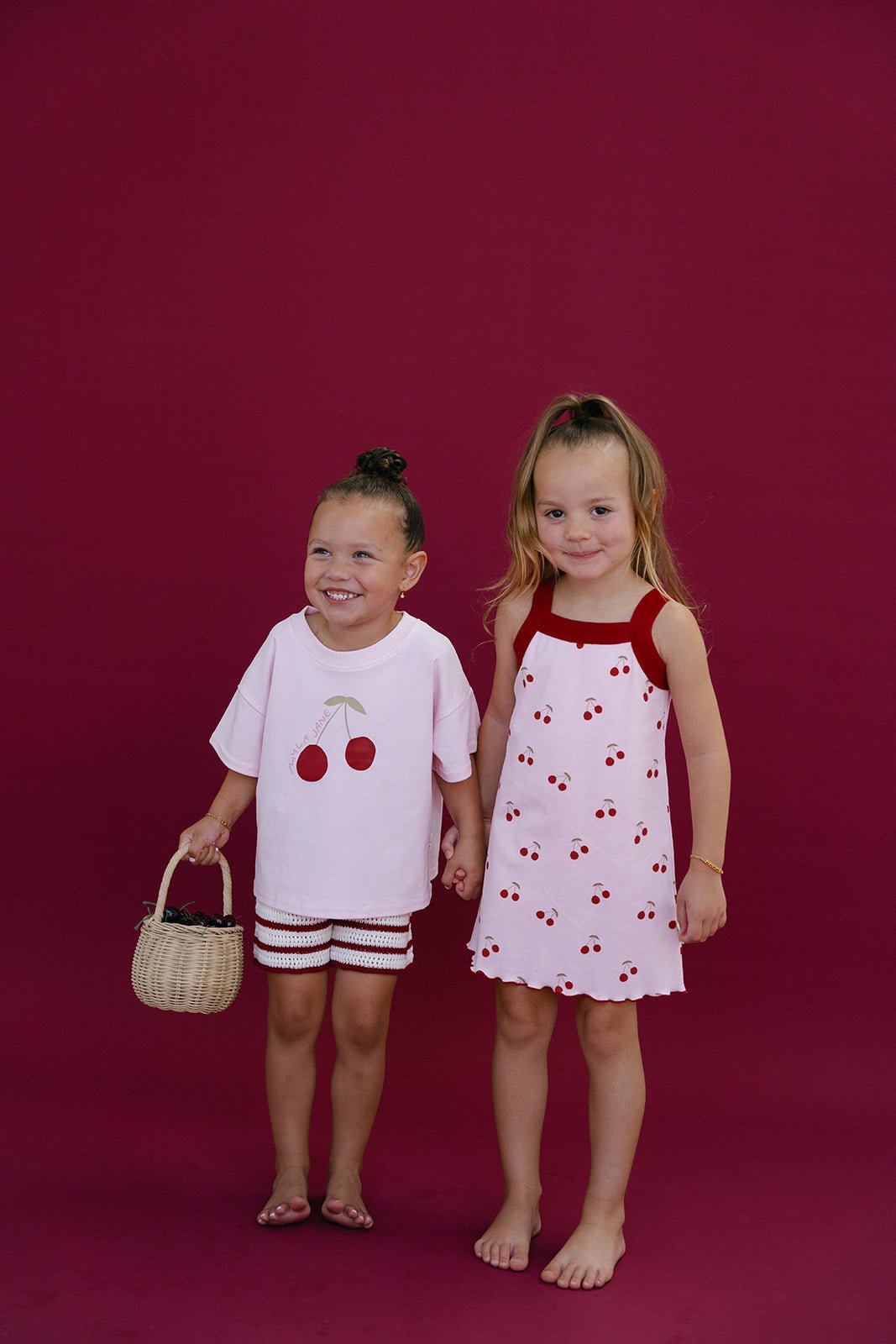 Cherries Tee - Baby Pink - MYLA JANE