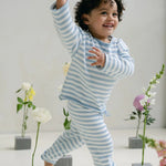Stripe Knit Jumper - Slate Blue - MYLA JANE