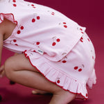 Cherries Rib Set - Baby Pink - MYLA JANE