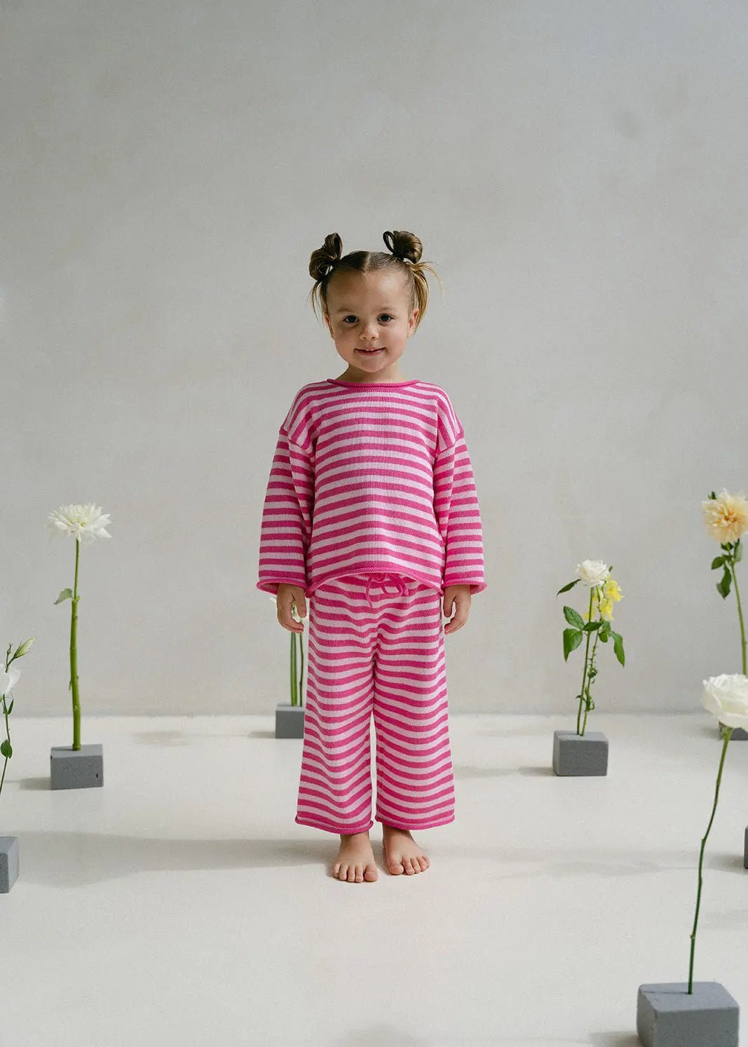 Stripe Knit Jumper - Raspberry - MYLA JANE