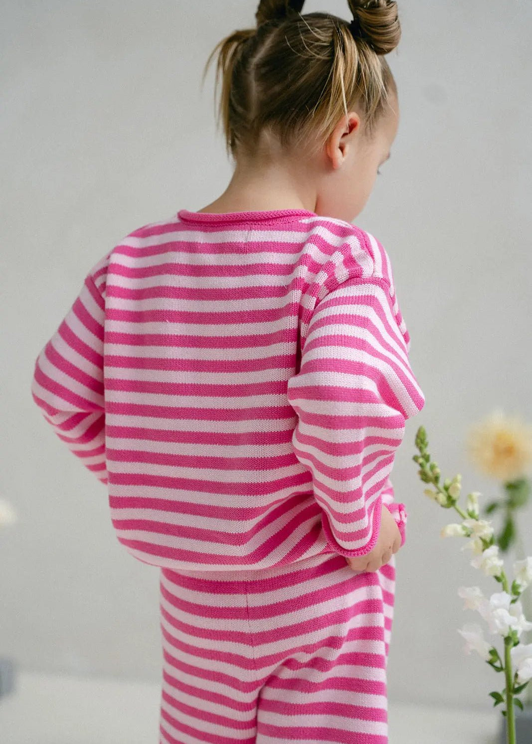 Stripe Knit Jumper - Raspberry - MYLA JANE