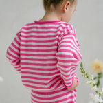 Stripe Knit Jumper - Raspberry - MYLA JANE