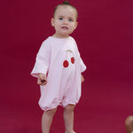 Cherries T-Shirt Romper - Baby Pink - MYLA JANE