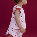 Cherries Rib Set - Baby Pink - MYLA JANE