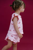 Cherries Rib Set - Baby Pink - MYLA JANE