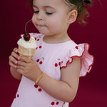 Cherries Rib Set - Baby Pink - MYLA JANE