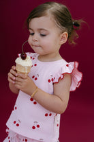 Cherries Rib Set - Baby Pink - MYLA JANE