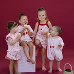 Cherries T-Shirt Romper - Baby Pink - MYLA JANE
