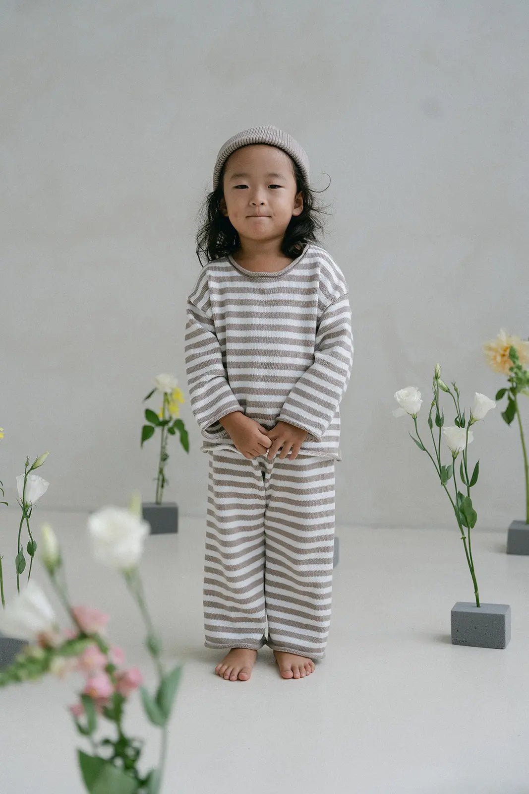 Stripe Knit Jumper - Stone - MYLA JANE