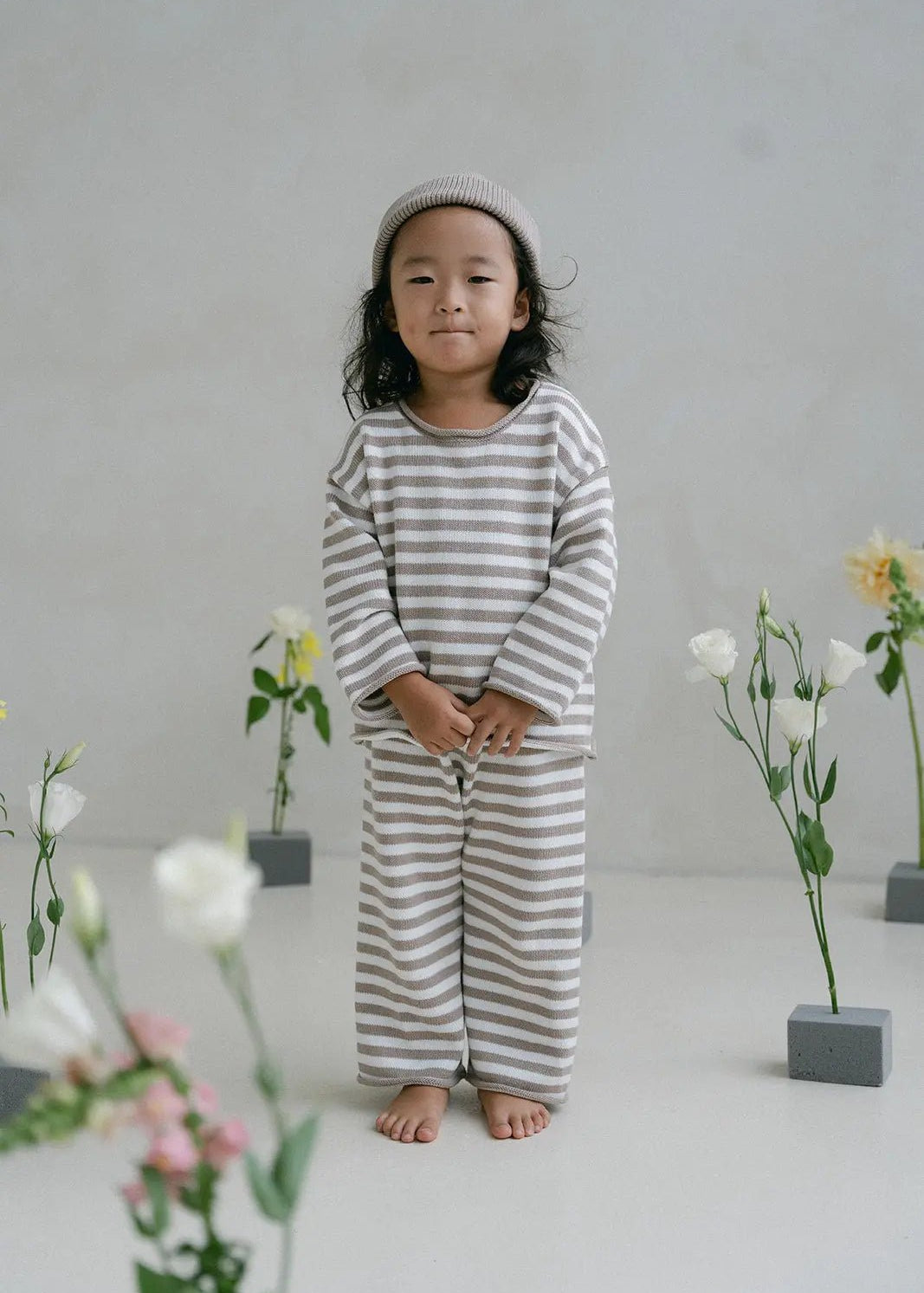 Stripe Knit Jumper - Stone - MYLA JANE